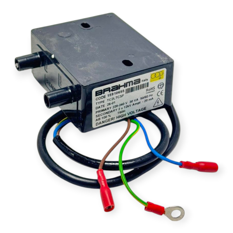 BRAHMA 15910655 TC2LTCSF IGNITION TRANSFORMER 220-240V 2x12KV 30VA FOR BURNERS AND BOILERS
