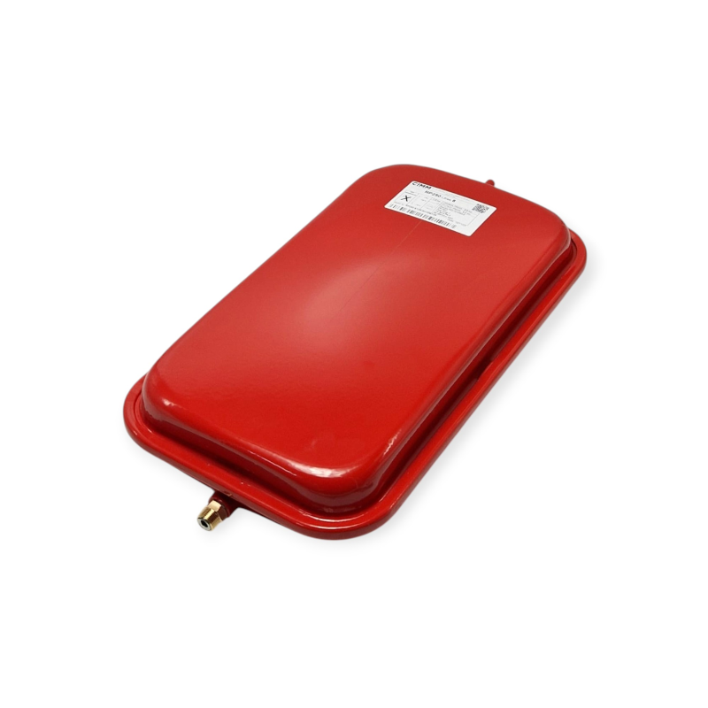 VASO ESPANSIONE PIATTO 8 LT Ø 3/8 CON ADATTATORE OTTONE DI RICAMBIO PER CALDAIA STUFA A PELLET  