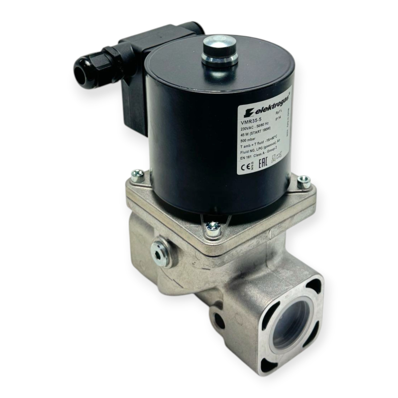 ELEKTROGAS VMR35-5 ELETTROVALVOLA GAS 1"1/4 NC 230V 500MBAR IP54 CON REGOLATORE PORTATA