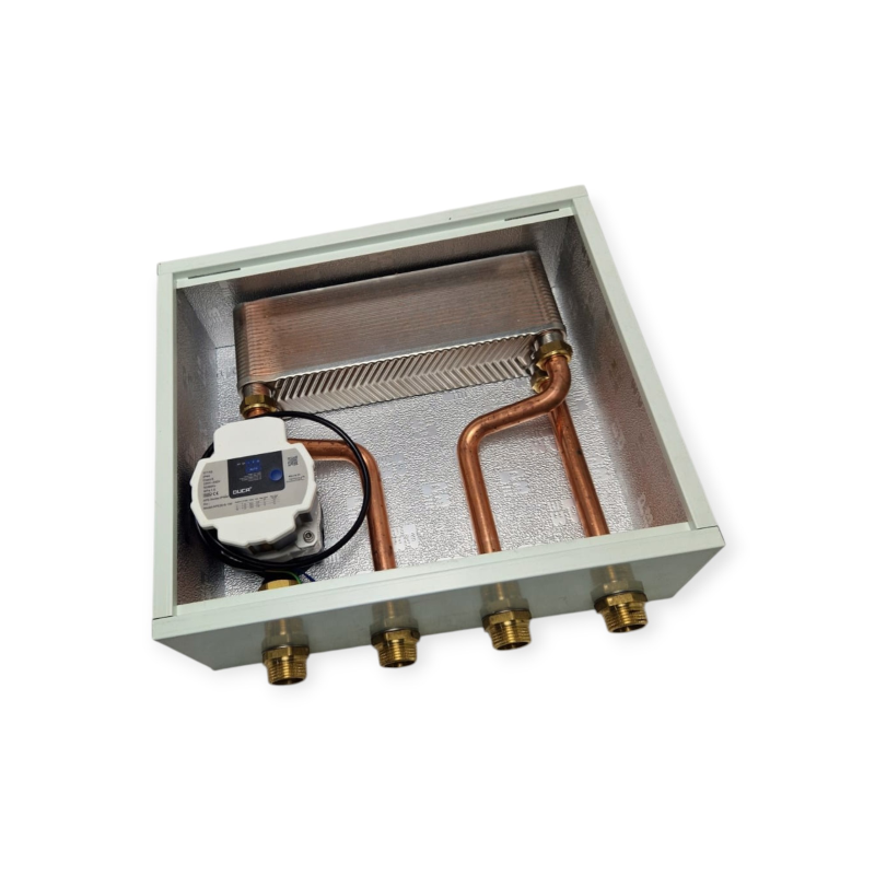 BOOSTER PUMP UNIT WITH OVERSIZED 40 PLATE HEAT EXCHANGER 8 M CIRCULATOR SYSTEM SEPARATOR 1" CONNECTIONS FOR HEATING SYSTEMS
