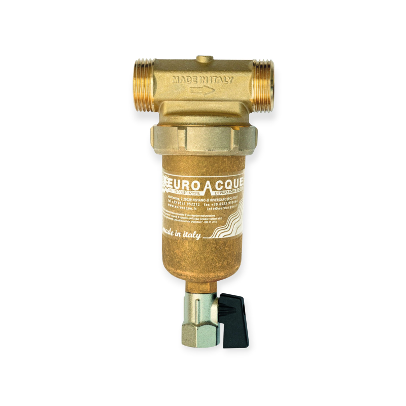 Filtro acqua dissabbiatore Euroacque NANOBS34 NANO BRASS 3/4"F 1"M cartuccia inox 100 micron