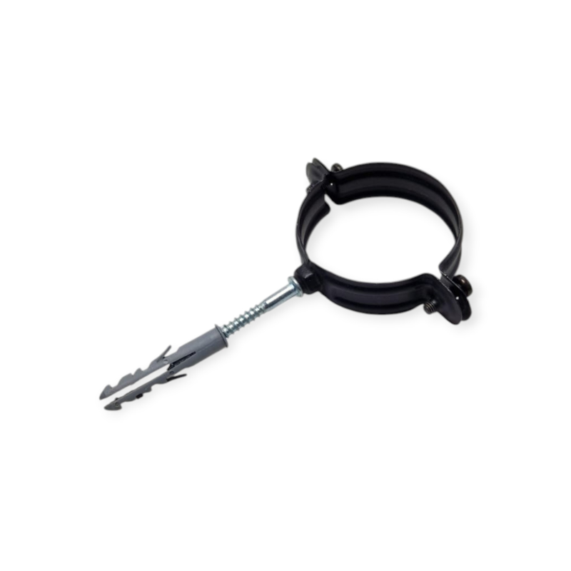 COLLARE Ø 80 MM NERO DI FISSAGGIO PER TUBO FUMISTERIA STUFA A PELLET ALTE TEMPERATURE  