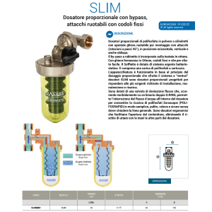 Dosatore Polifosfati EUROACQUE SLIM0001 1/2" FF con Bypass Protezione Caldaie e Impianti