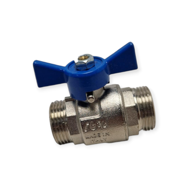 BALL VALVE IG I6 Ø 3/4 MALE LONG 57 MM BUTTERFLY BLUE