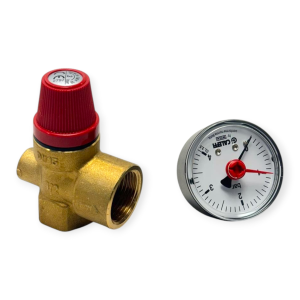 CALEFFI 532143 SICHERHEITSVENTIL 3 BAR 1/2" IG X 3/4" IG MIT MANOMETER FÜR HEIZUNG