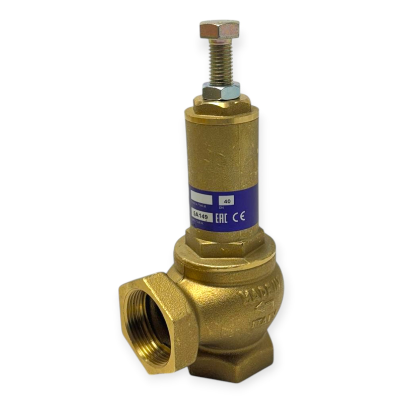 VÁLVULA DE SEGURIDAD DE MUELLE CON DESCARGA CANALIZADA 1"1/2 OFFICINE RIGAMONTI 1831.042 EN LATÓN