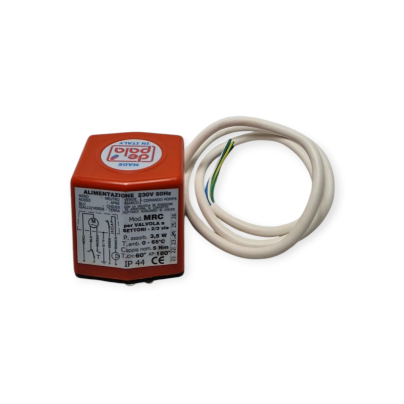 DE PALA MRC TESTINA MOTORIZZATA VALVOLA DI ZONA 230V CON MICROINTERRUTTORE COMANDO POMPA PER IMPIANTI RISCALDAMENTO  