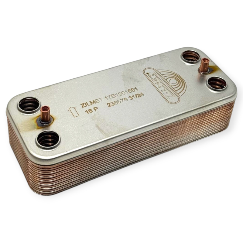 ZILMET 17B1901601 SCAMBIATORE SANITARIO 16 PIASTRE COMPATIBILE BERETTA R8037 CALDAIA METEO MIX 28 CSI