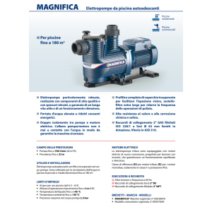 PEDROLLO 43MA041A1 MAGNIFICA 4M POMPA PISCINA AUTOADESCANTE 1,5HP 230V MONOFASE