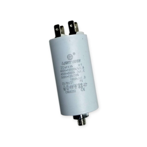 20UF CONDENSATORE MOTORE PERMANENTE 400-500V 50/60HZ FASTON DOPPIO M8