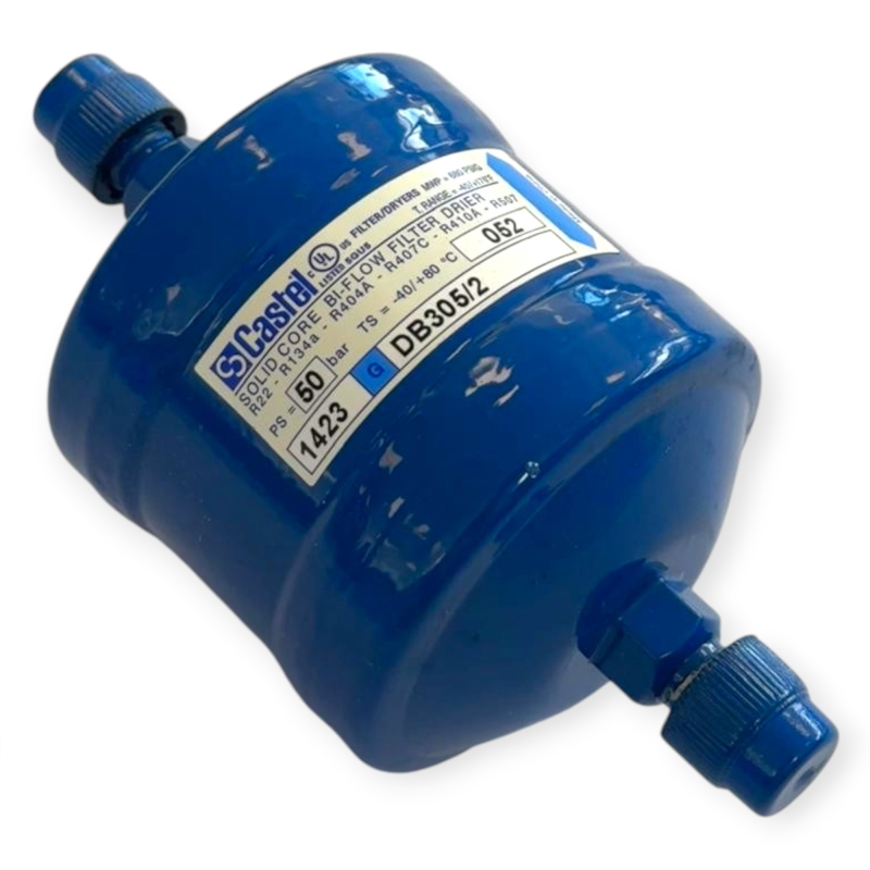 CASTEL DB305/2 FILTRO DEIDRATATORE BIFLUSSO SOLID CORE 1/4" SAE PER REFRIGERAZIONE