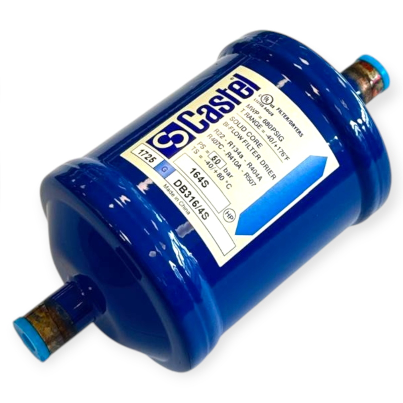 CASTEL DB316/4S FILTRO DEIDRATATORE BIFLUSSO SOLID CORE 1/2" ODS PER REFRIGERAZIONE
