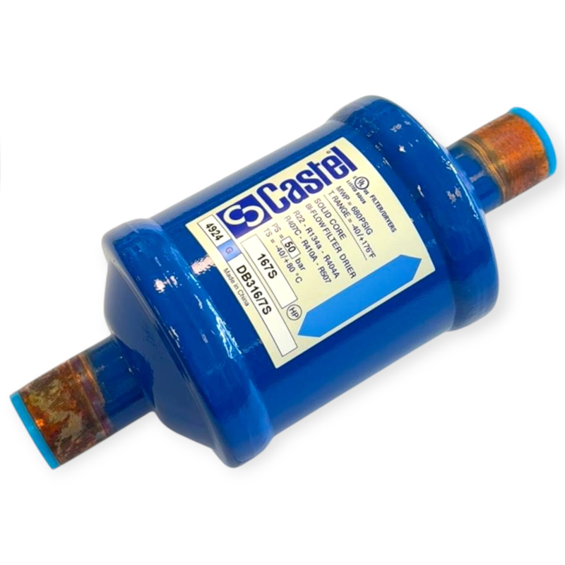 CASTEL DB316/7S FILTRO DEIDRATATORE BIFLUSSO SOLID CORE 7/8" ODS PER REFRIGERAZIONE