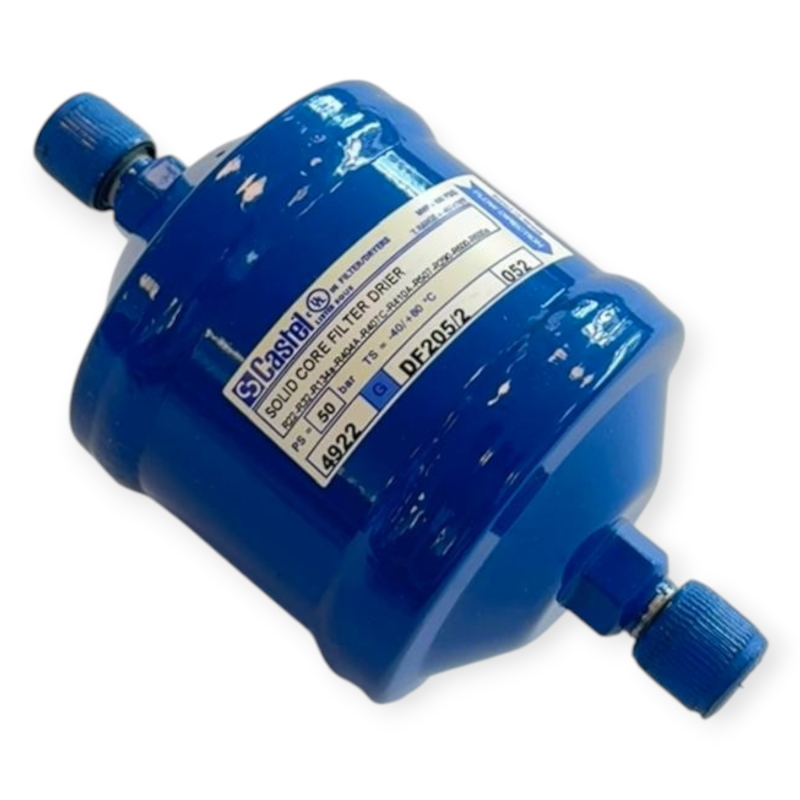 CASTEL DF205/2 FILTRO DEIDRATATORE ANTIACIDO SOLID CORE 1/4" SAE FLARE PER REFRIGERAZIONE