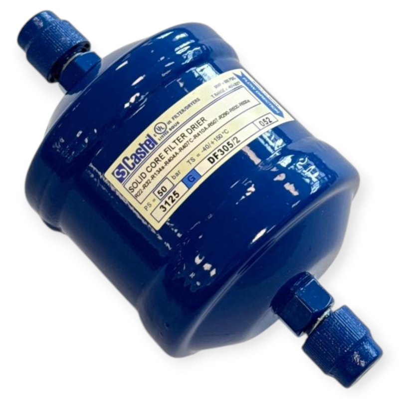 CASTEL DF305/2 FILTRE DÉSHYDRATEUR SOLID CORE 1/4" SAE FLARE POUR RÉFRIGÉRATION