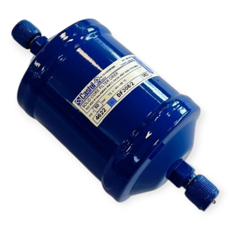 CASTEL DF308/2 FILTRE DÉSHYDRATEUR À CARTOUCHE SOLIDE 1/4" SAE FLARE POUR INSTALLATIONS DE RÉFRIGÉRATION