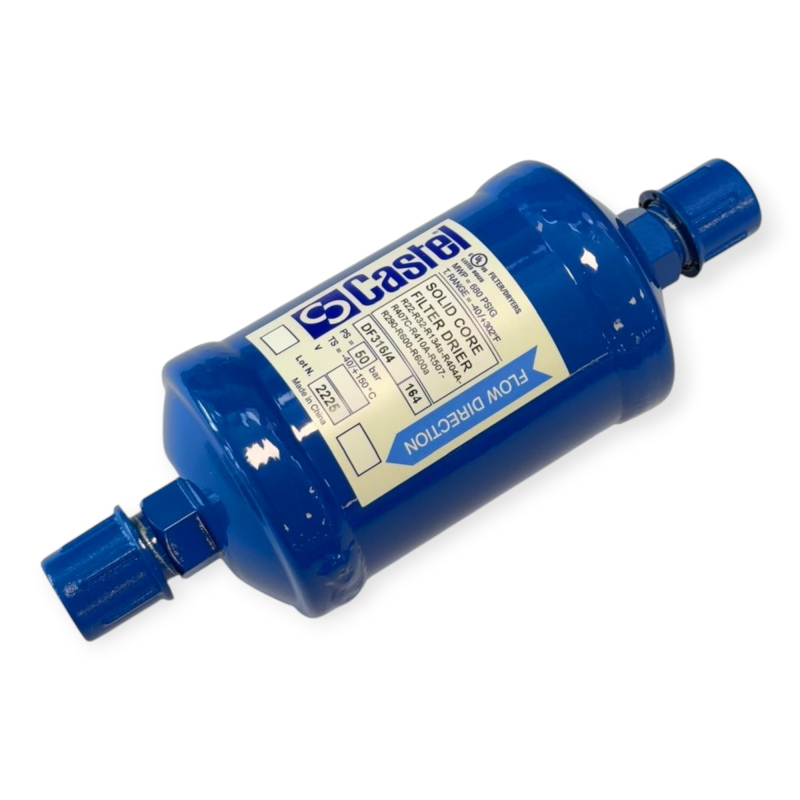 CASTEL DF316/4 FILTRE DÉSHYDRATEUR À CARTOUCHE SOLIDE 1/2" SAE FLARE 50 BAR POUR RÉFRIGÉRATION