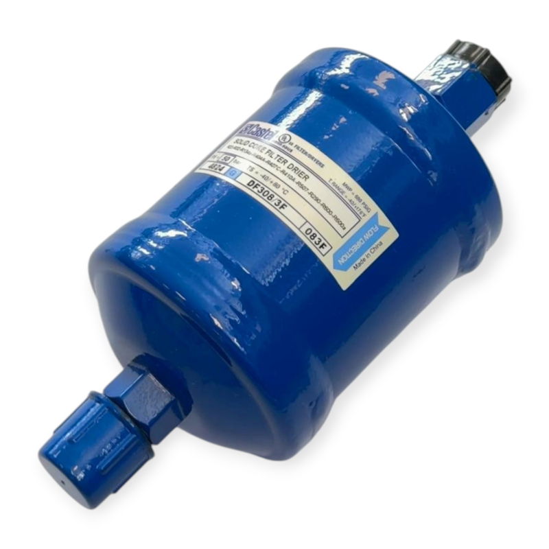 CASTEL DF308/3F FILTRE DÉSHYDRATEUR À CARTOUCHE SOLIDE 3/8" SAE FLARE M/F 50 BAR POUR RÉFRIGÉRATION