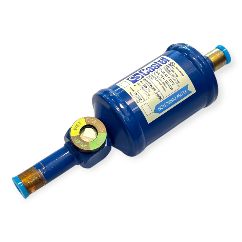 CASTEL DI316N/5S FILTRE DÉSHYDRATEUR AVEC INDICATEUR D’HUMIDITÉ 5/8" ODS 50 BAR POUR RÉFRIGÉRATION