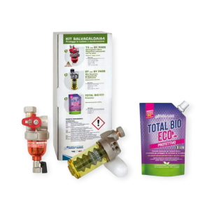 EUROACQUE KITSALV4 KIT SALVACALDAIA 4 DEFANGATORE T3 BYPASS + DOSATORE POLIFOSFATI DT + FILMANTE XS TOTAL BIO ECO PER CALDAIA