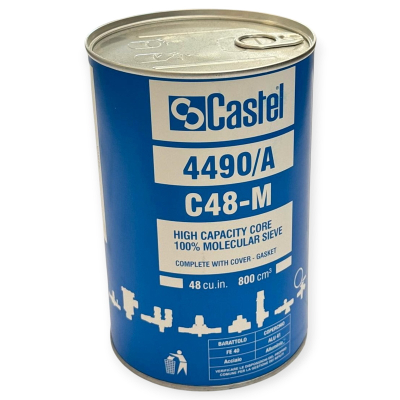 CASTEL 4490/A CARTUCCIA FILTRO DISIDRATATORE C48-M 100% SETACCIO MOLECOLARE PER REFRIGERAZIONE