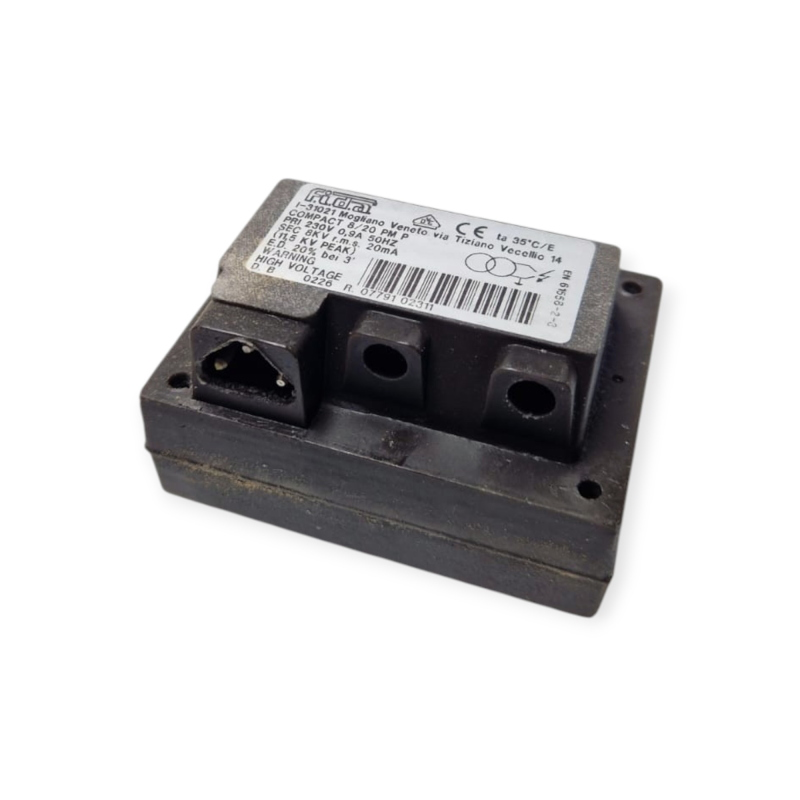 TRASFORMATORE ACCENSIONE FIDA COMPACT 8/20 PM P 230V 50HZ 1X8KV 20MA DA INCORPORARE PER BRUCIATORI  