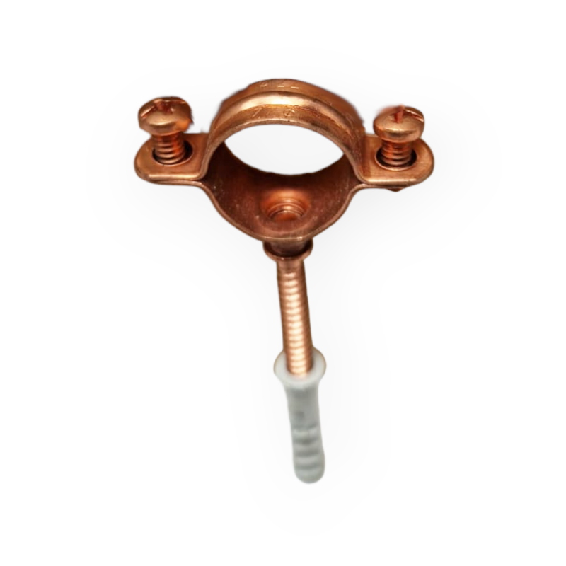 COLLARE FISSAMURO IN RAME RM PRATIKO 2701800CU DE 18 MM VITE M6 CON TASSELLO PER TUBO RAME  