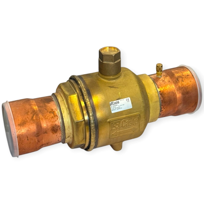 CASTEL 6570N/28A VANNE À BILLE AVEC PRISE DE SERVICE 3.1/2"-89MM ODS 50 BAR POUR RÉFRIGÉRATION