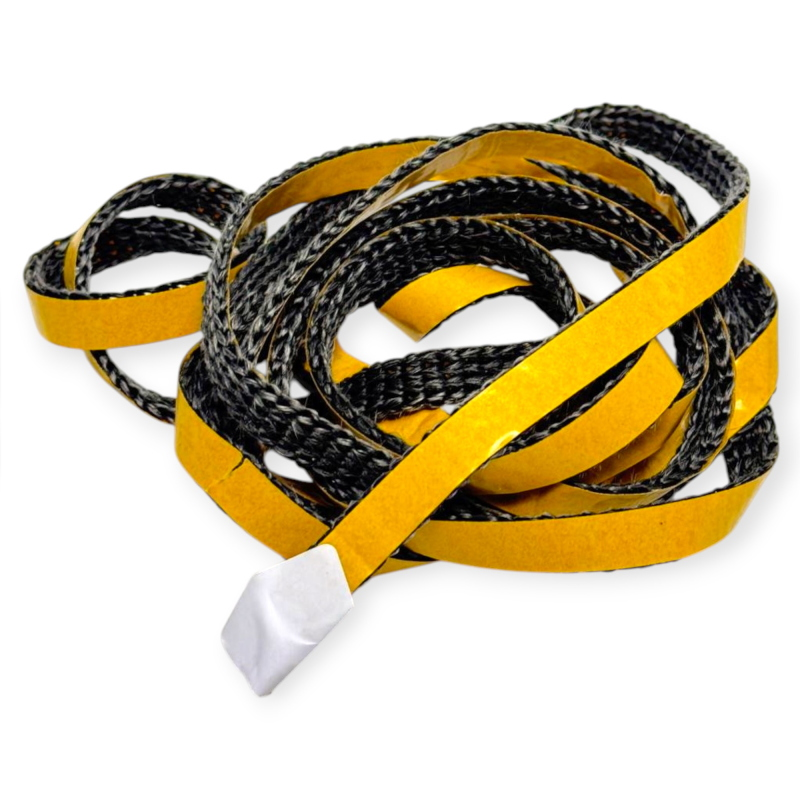 BLACK TEXTAPE DOUBLE-SIDED ADHESIVE GASKET TAPE 2.5 M 10 X 2 MM FOR PELLET STOVE AND FIREPLACE