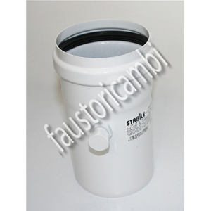 PRISE MF AVEC RACCORD DE PRÉLÈVEMENT DES FUMÉES TUYAU EN ALUMINIUM BLANC Ø 80