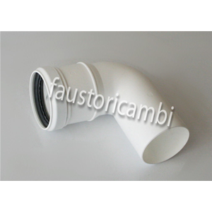 90° BEND IN PPS PPH Ø 80 mm WHITE MALE FEMALE FOR CONDENSING BOILER