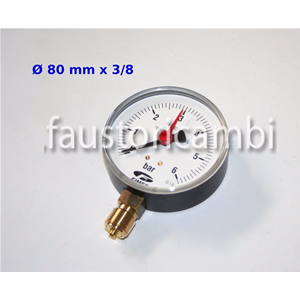 MANOMETER RADIALE Ø 80 0 - 6 BAR FIMET Ø 3/8 DRUCKAUTOKLAV