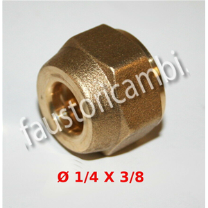 DADO 3/8 RIDOTTO 1/4 TUBO PER CONDIZIONAMENTO RACCORDO OTTONE CONICO 3/8X1/4