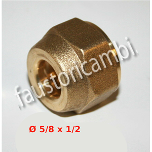 DADO 5/8 RIDOTTO 1/2 TUBO PER CONDIZIONAMENTO RACCORDO OTTONE CONICO 5/8X1/2