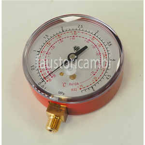 MANOMETRO Ø 80 ALTA PRESSIONE CLASSE 1 1/8" NPT -1/35 GAS R410A CONDIZIONAMENTO